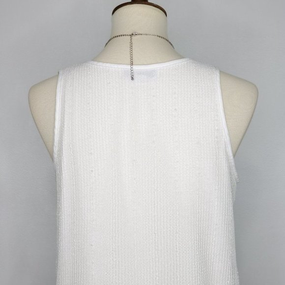 Simply Noelle Off White Layered Bottom Ruffle Sequins Top Blouse,  S/M (8-10) - Picture 8 of 15